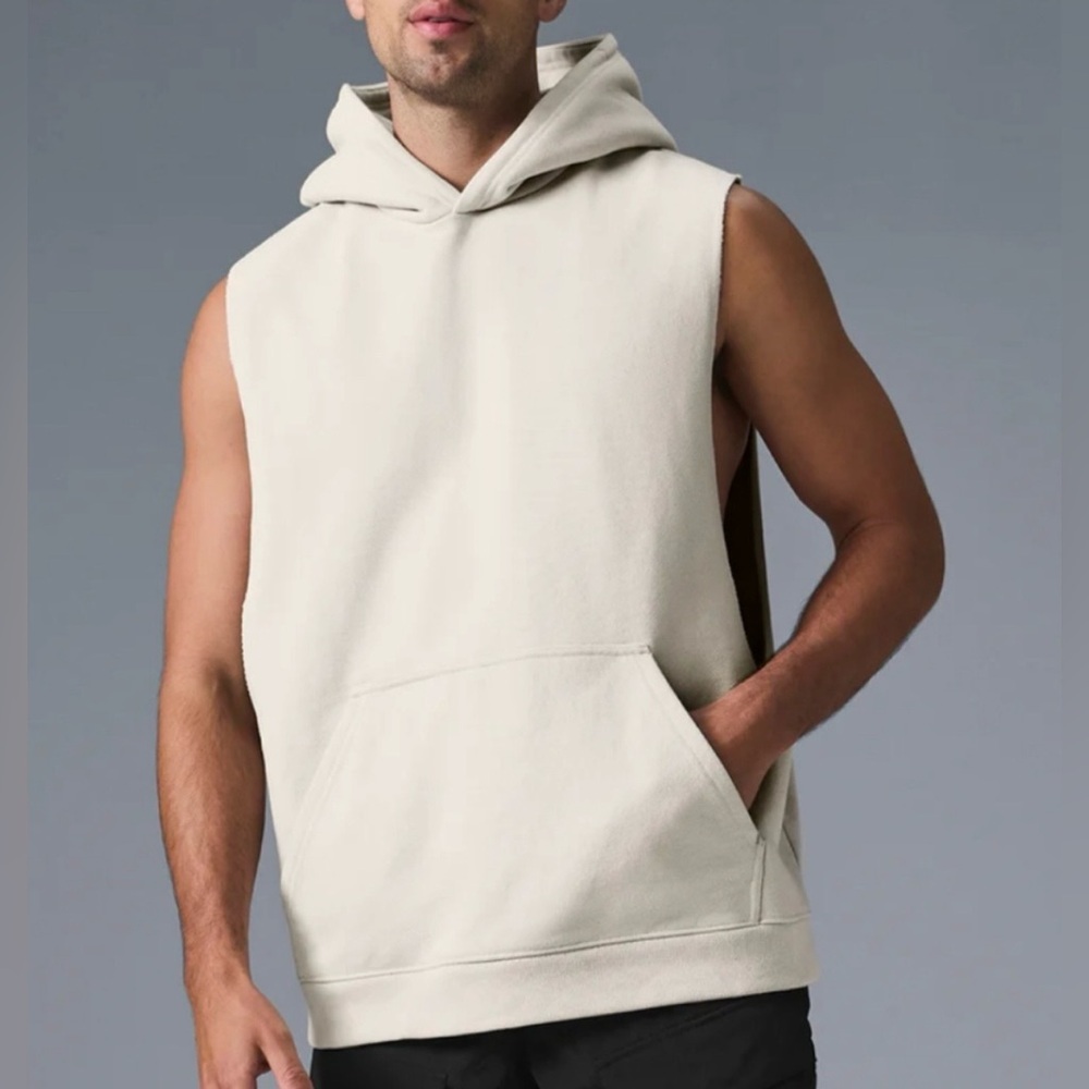 Aloyoga Sleeveless crème  Hoodie (Large) Excellent condition.